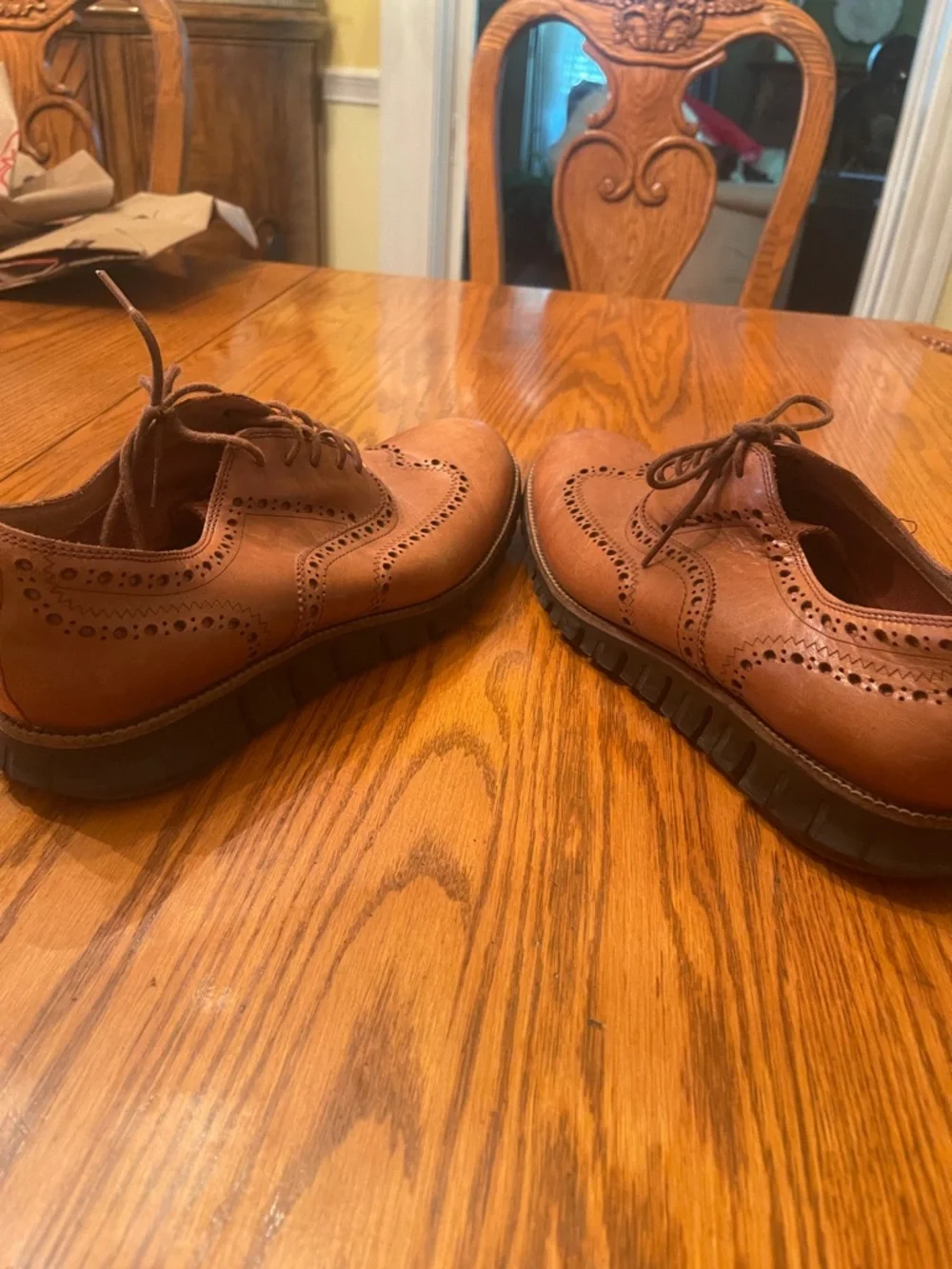 Cole Haan Men's Tan Wingtip Brogue Oxfords